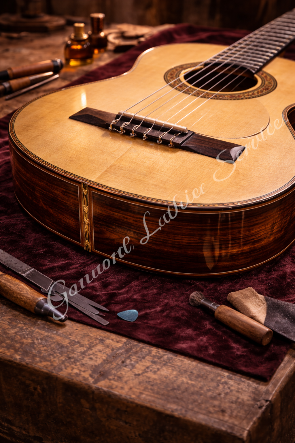 GLS Custom-Built Classical Guitar Bridge Fitment